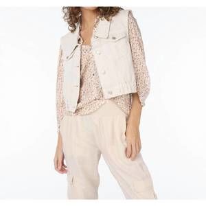 NEW ESQUALO gilet jean short vest in sand